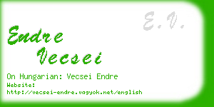 endre vecsei business card